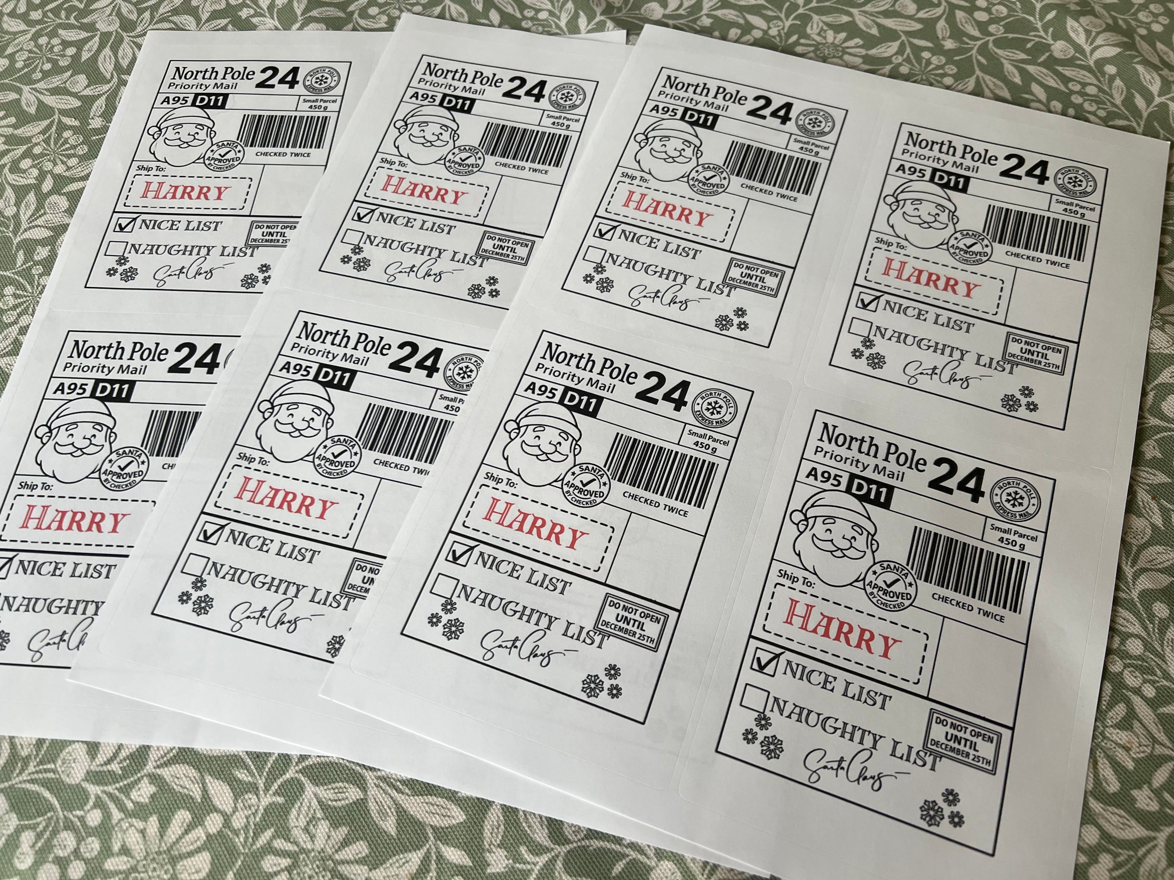 Personalised Santa Tracked Present Labels - pack of 12