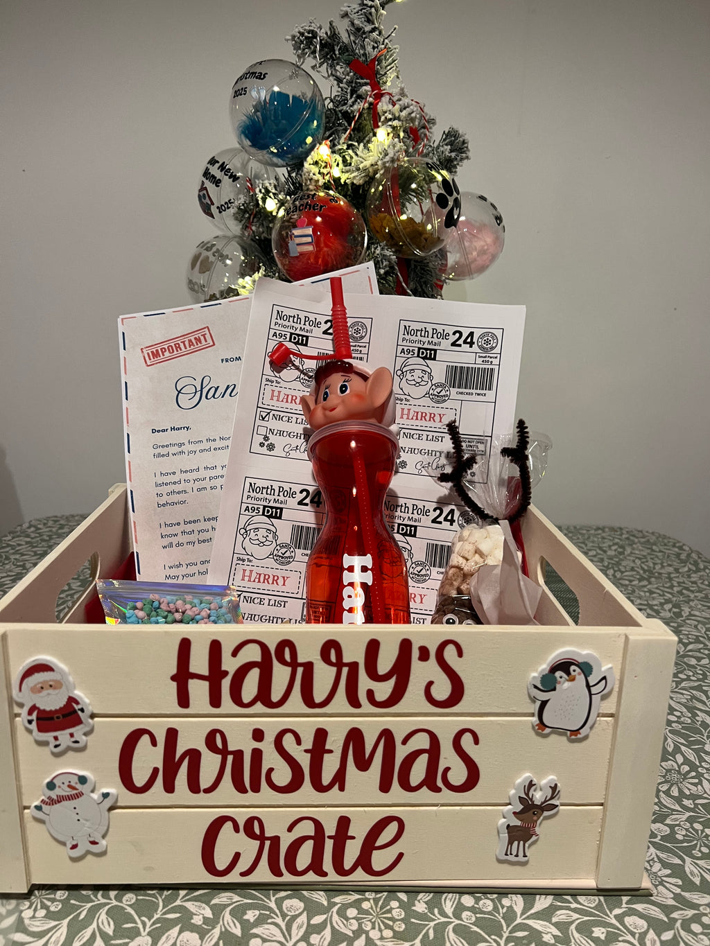 Personalised Childrens Christmas Crate Filled or Empty