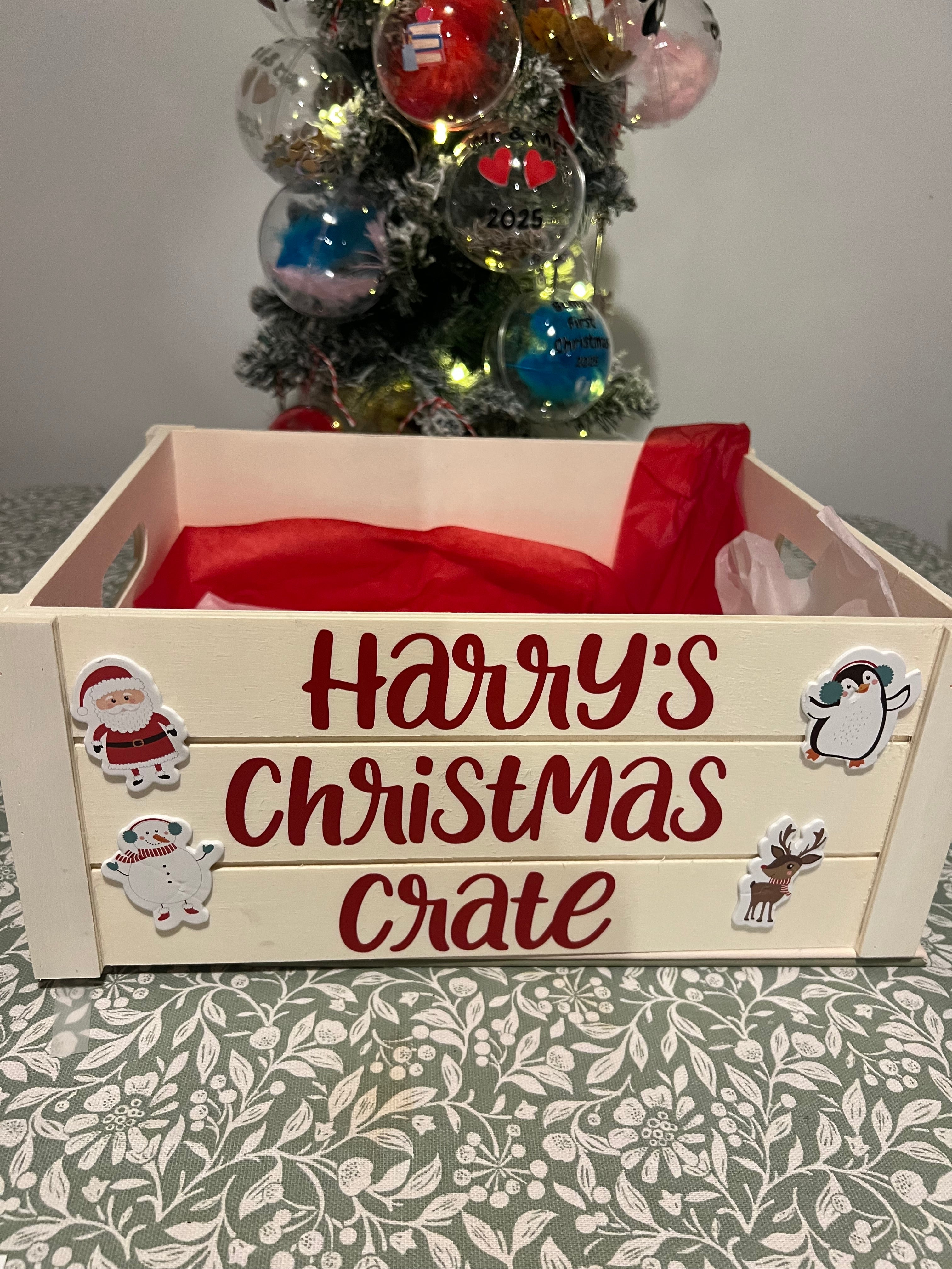 Personalised Childrens Christmas Crate Filled or Empty