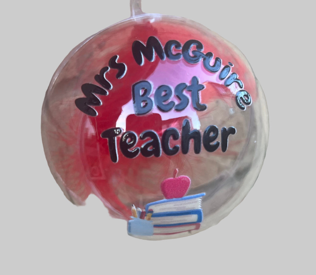 Personalised Best Teacher Bauble