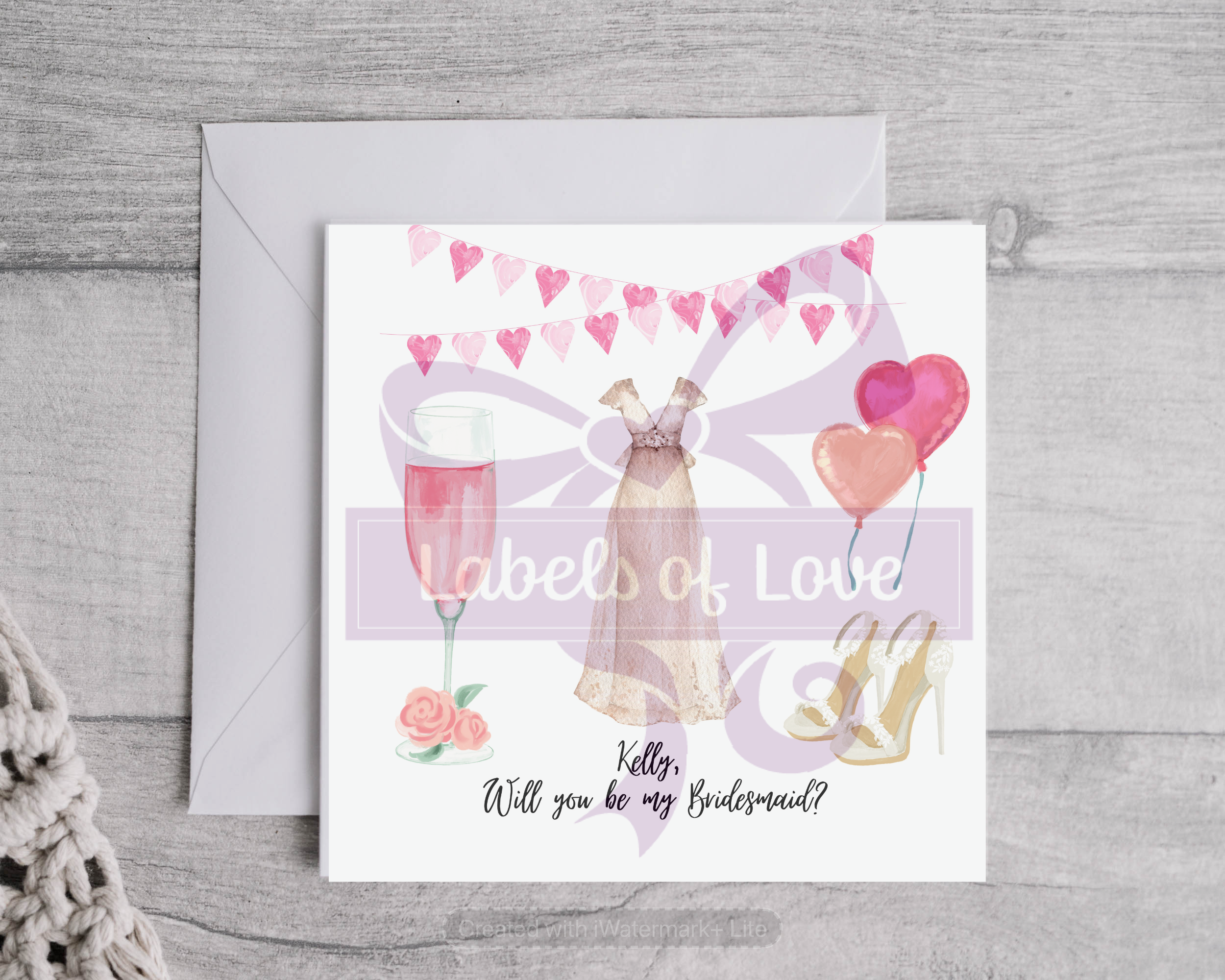 Will you be my Bridesmaid Card - Wedding, Anniversary, Birthday, Friend - Personalised Card