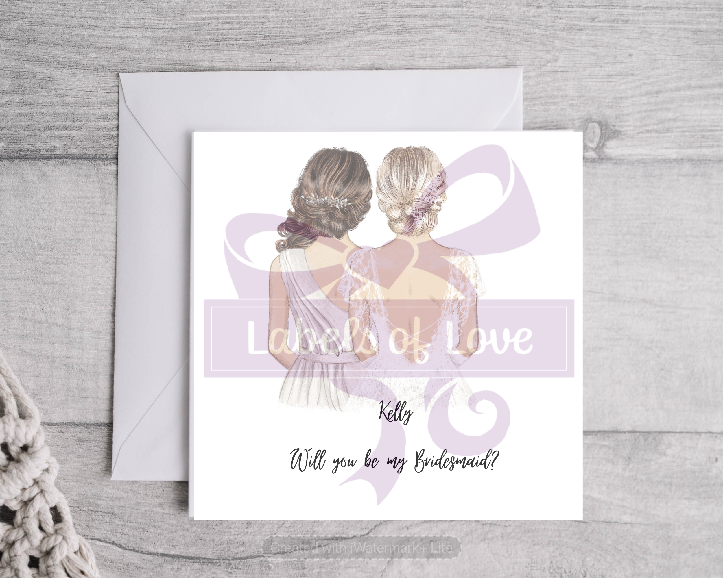 Will you be my Bridesmaid Card - Wedding, Anniversary, Birthday, Friend - Personalised Card