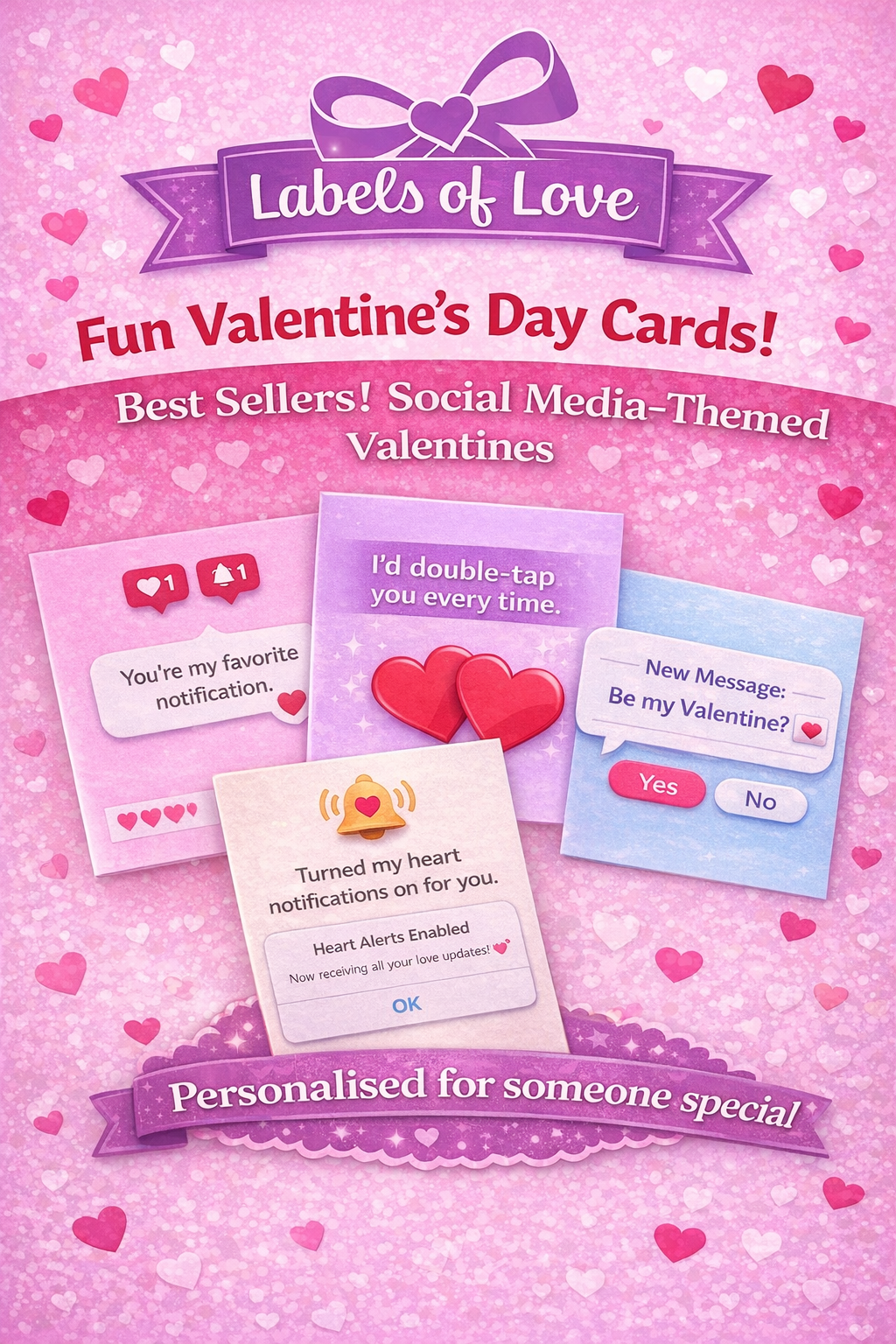 Be My Valentine Card – Cute Text Message Style Valentine’s Day Card – Modern Romantic Love Card