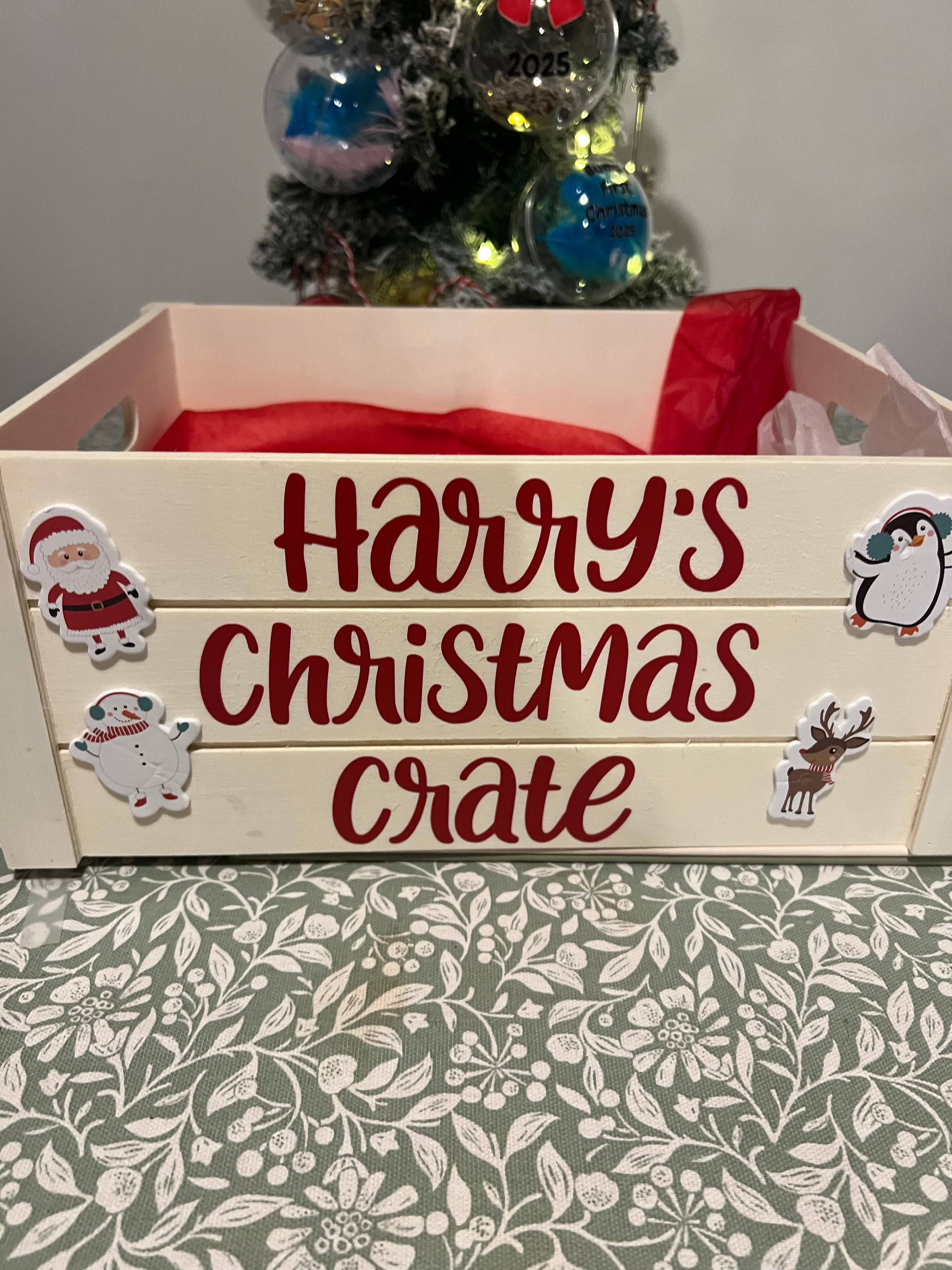 Personalised Childrens Christmas Crate Filled or Empty