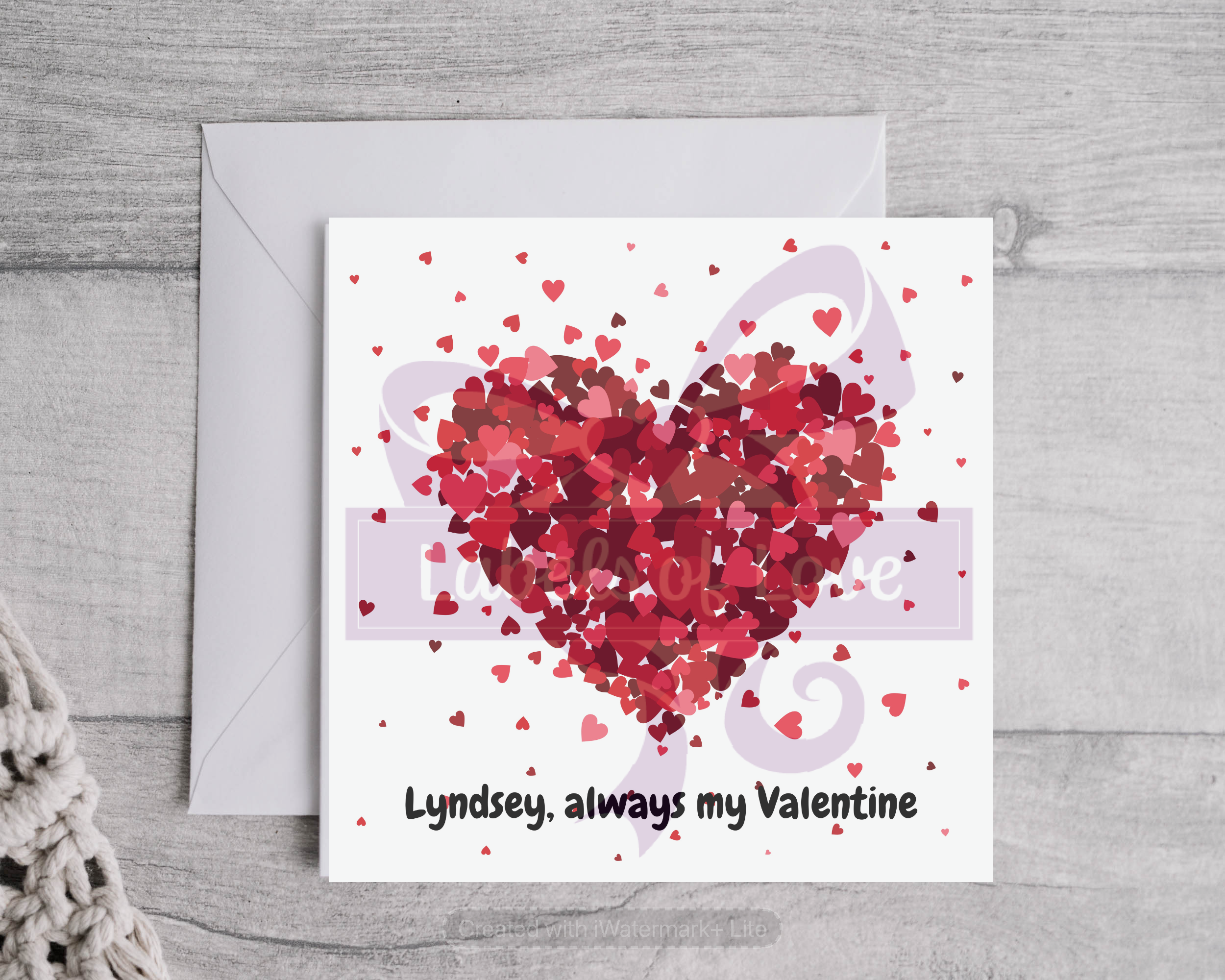 Love Heart Valentines Card - Anniversary, Wedding, Birthday, Friend - Personalised Card