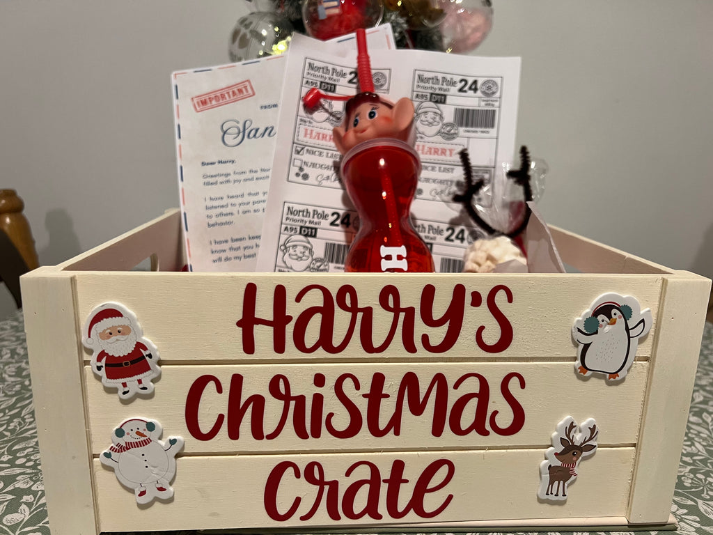 Personalised Childrens Christmas Crate Filled or Empty