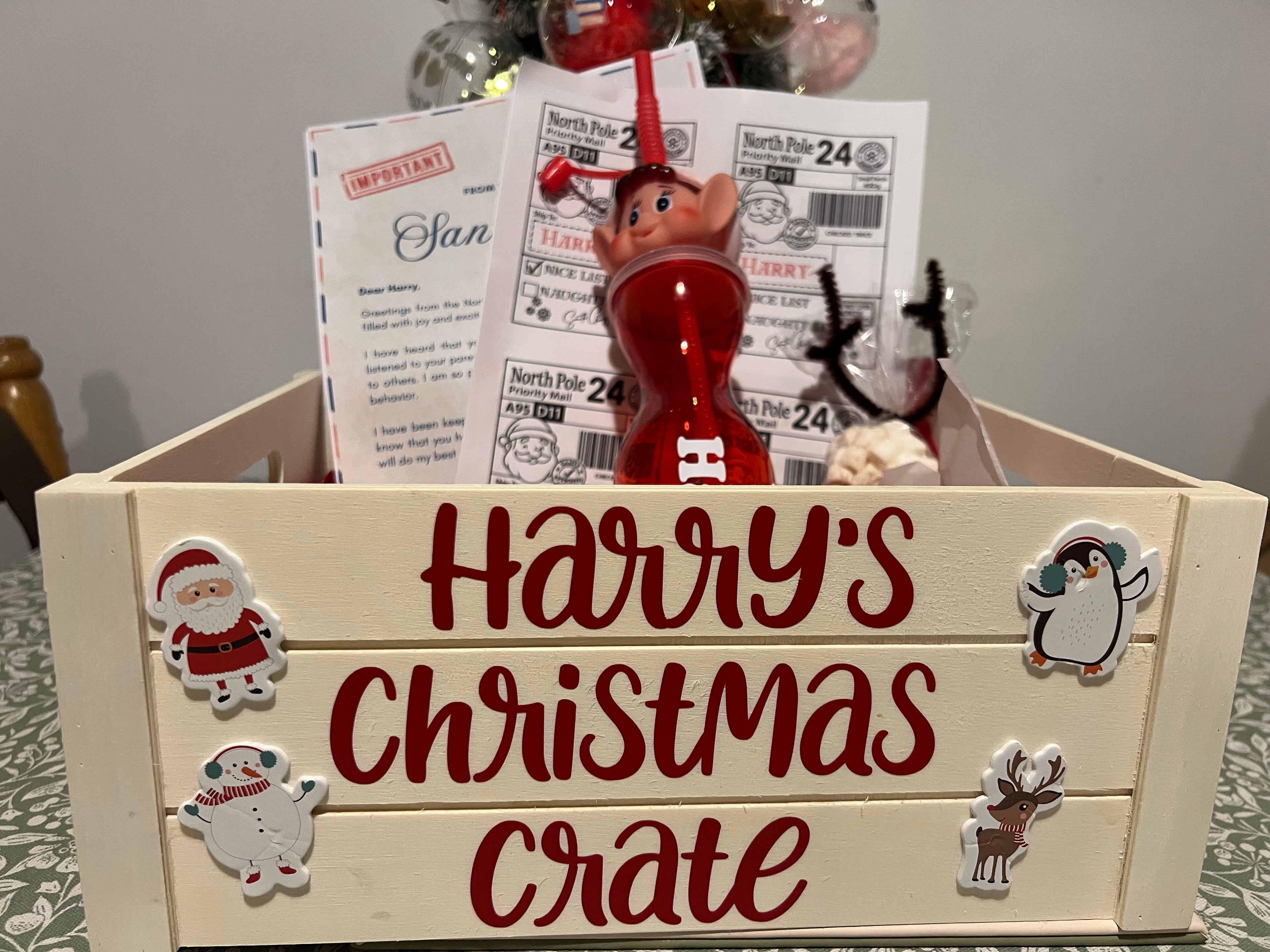 Personalised Childrens Christmas Crate Filled or Empty