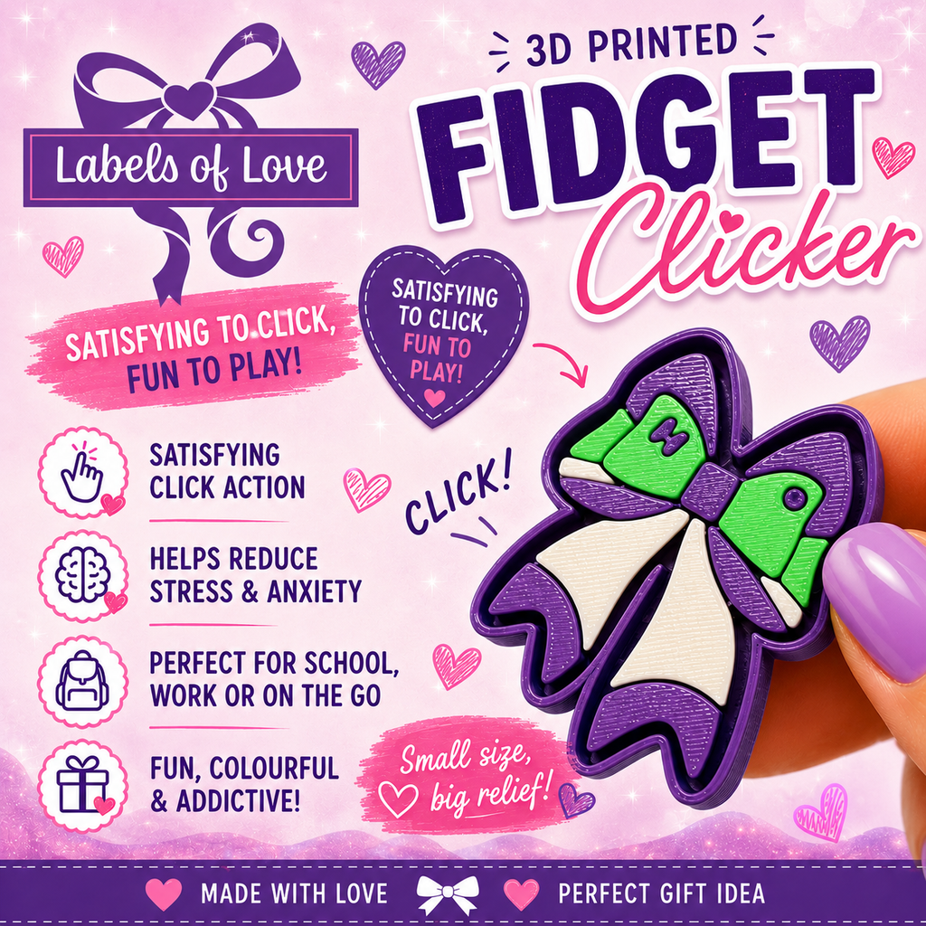 3D Printed Fidget Clicker | Sensory Click Toy | Handmade UK | Labels of Love