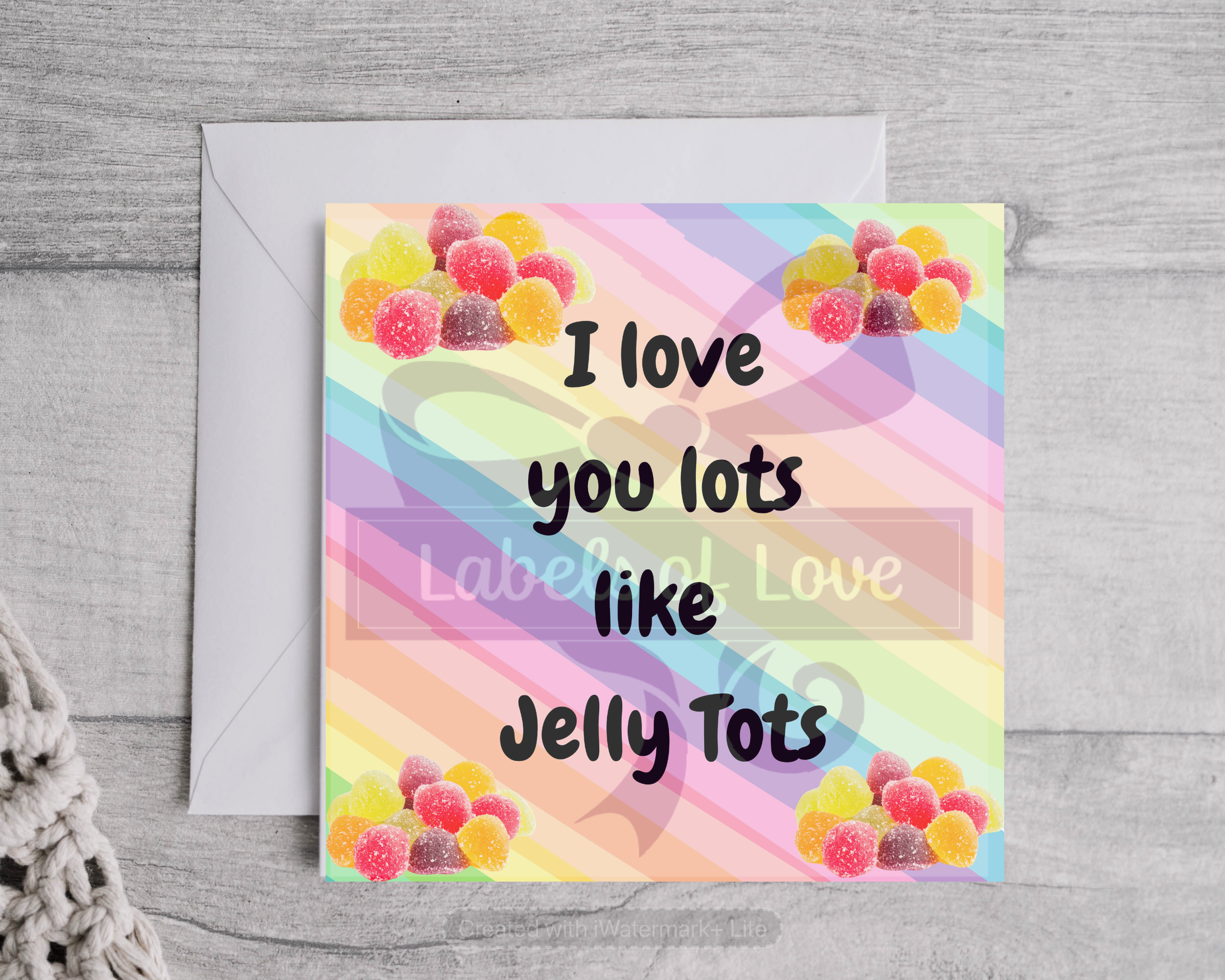 Love you lots like Jelly Tots- Valentines Card - Anniversary, Wedding, Birthday, Friend - Personalised Card