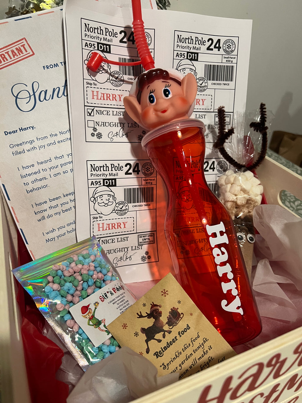 Personalised Childrens Christmas Crate Filled or Empty