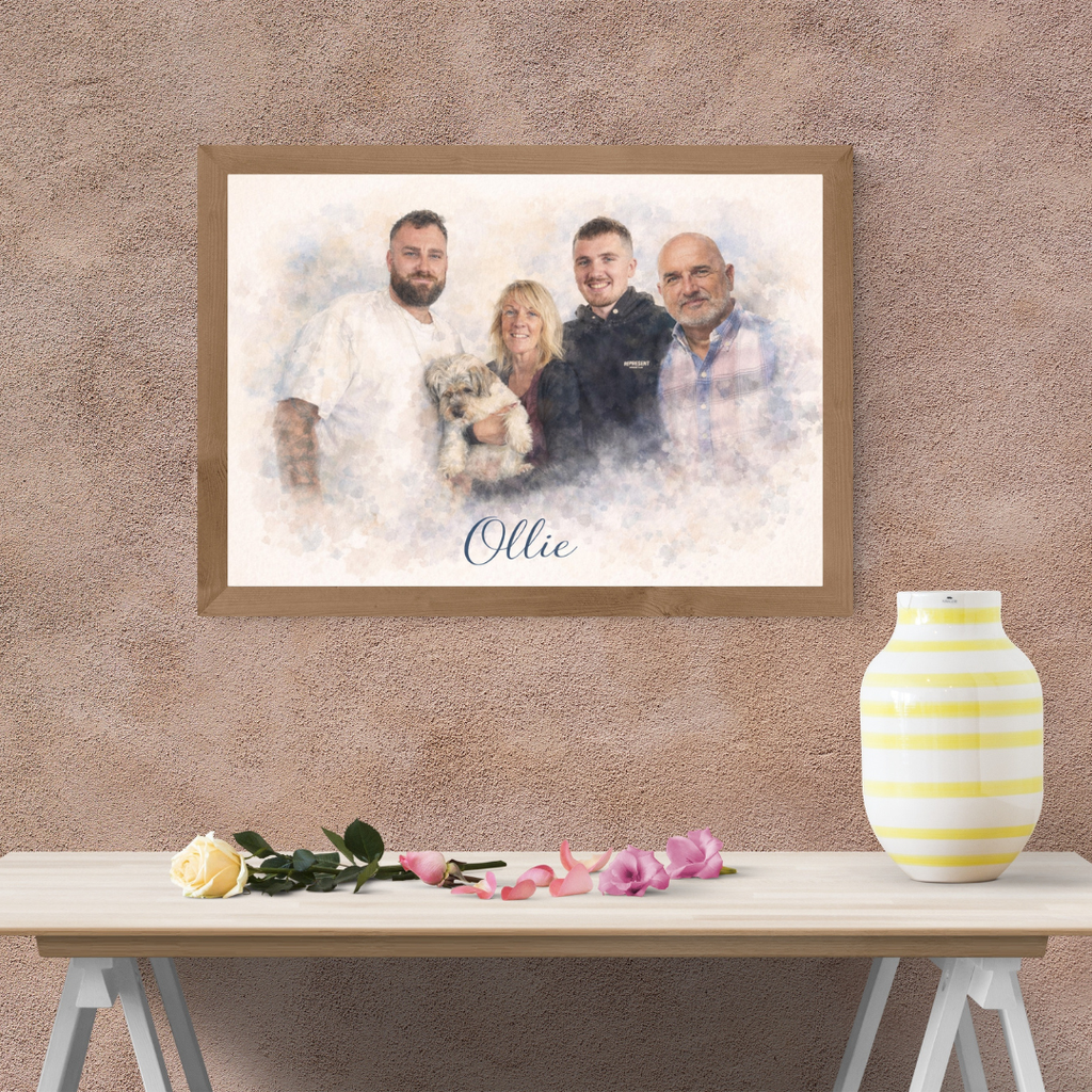 Pet Memorial Watercolour Inspired Print