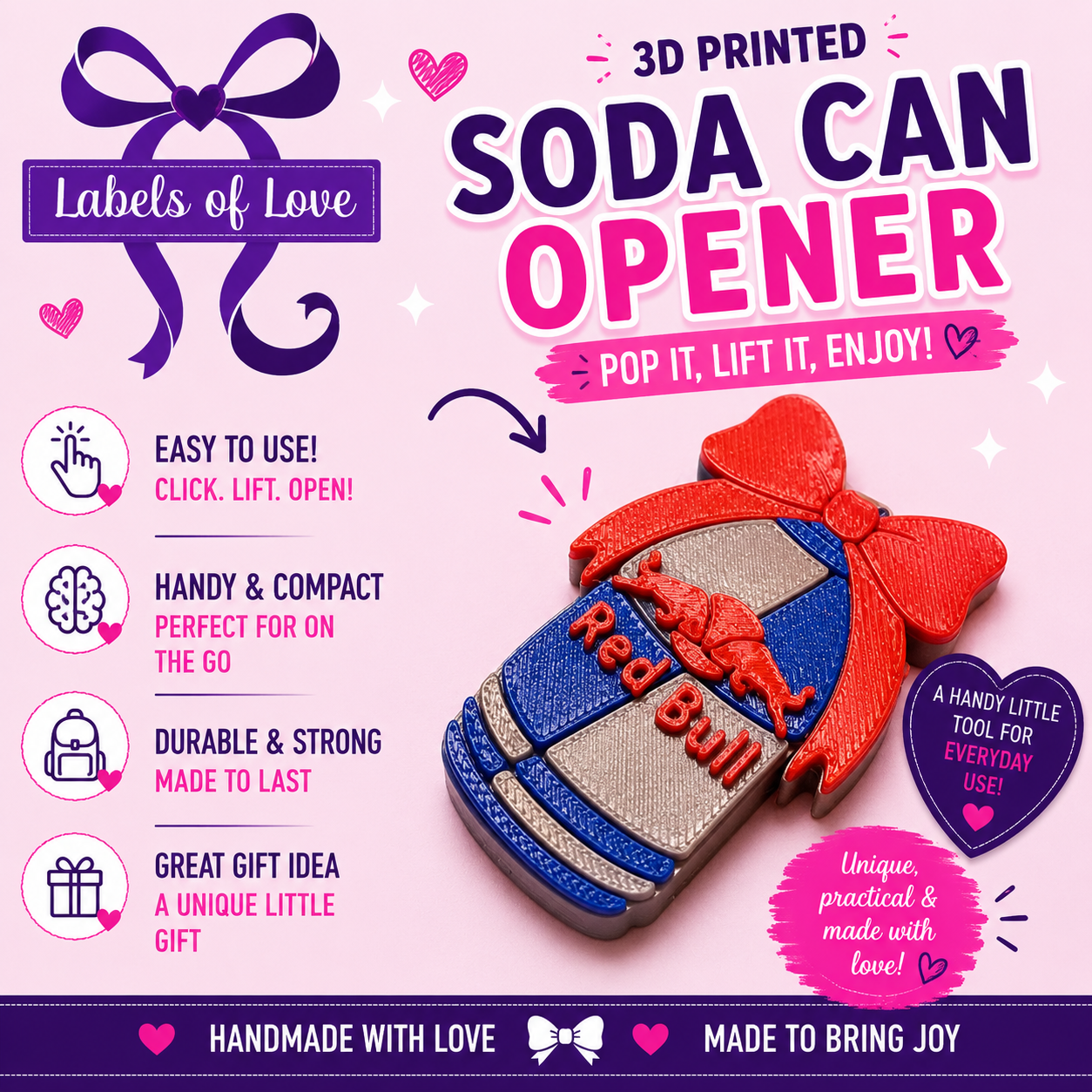3D Printed Soda Can Opener