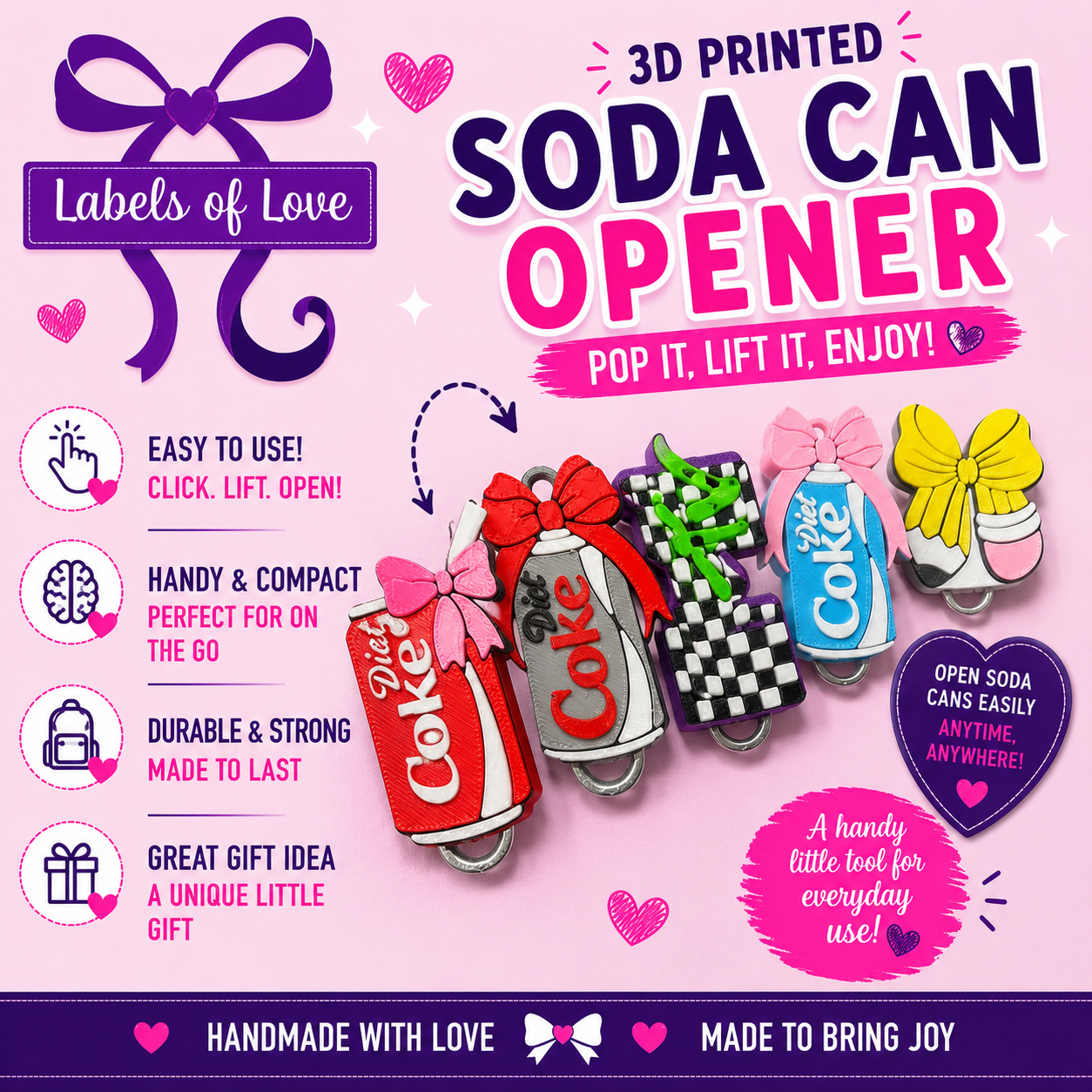 3D Printed Soda Can Opener
