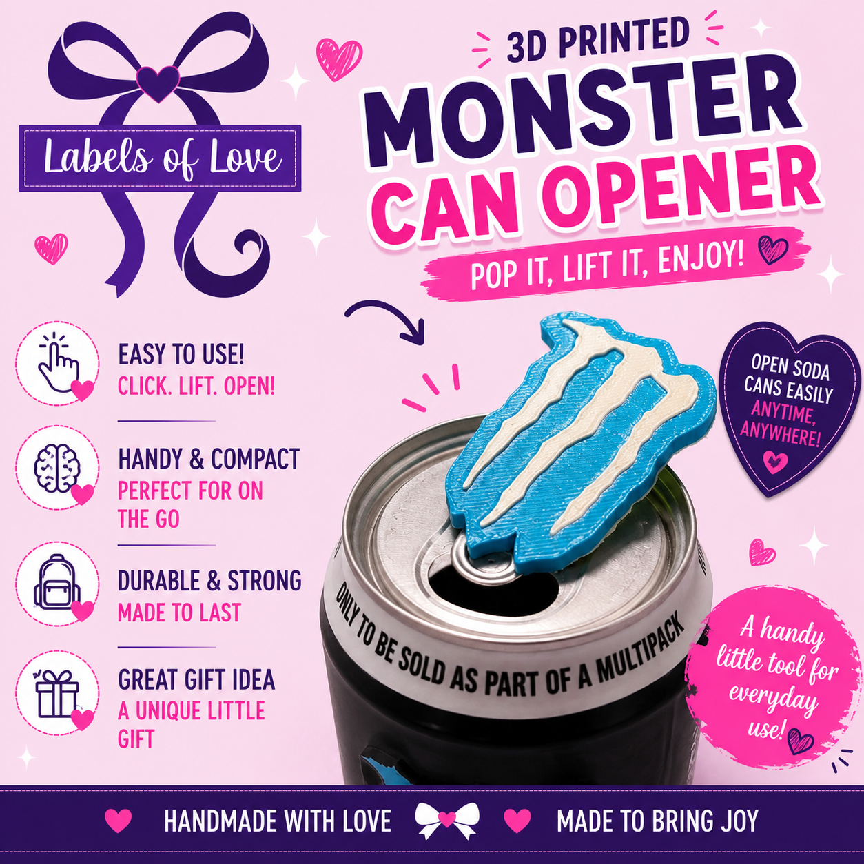 3D Printed Soda Can Opener