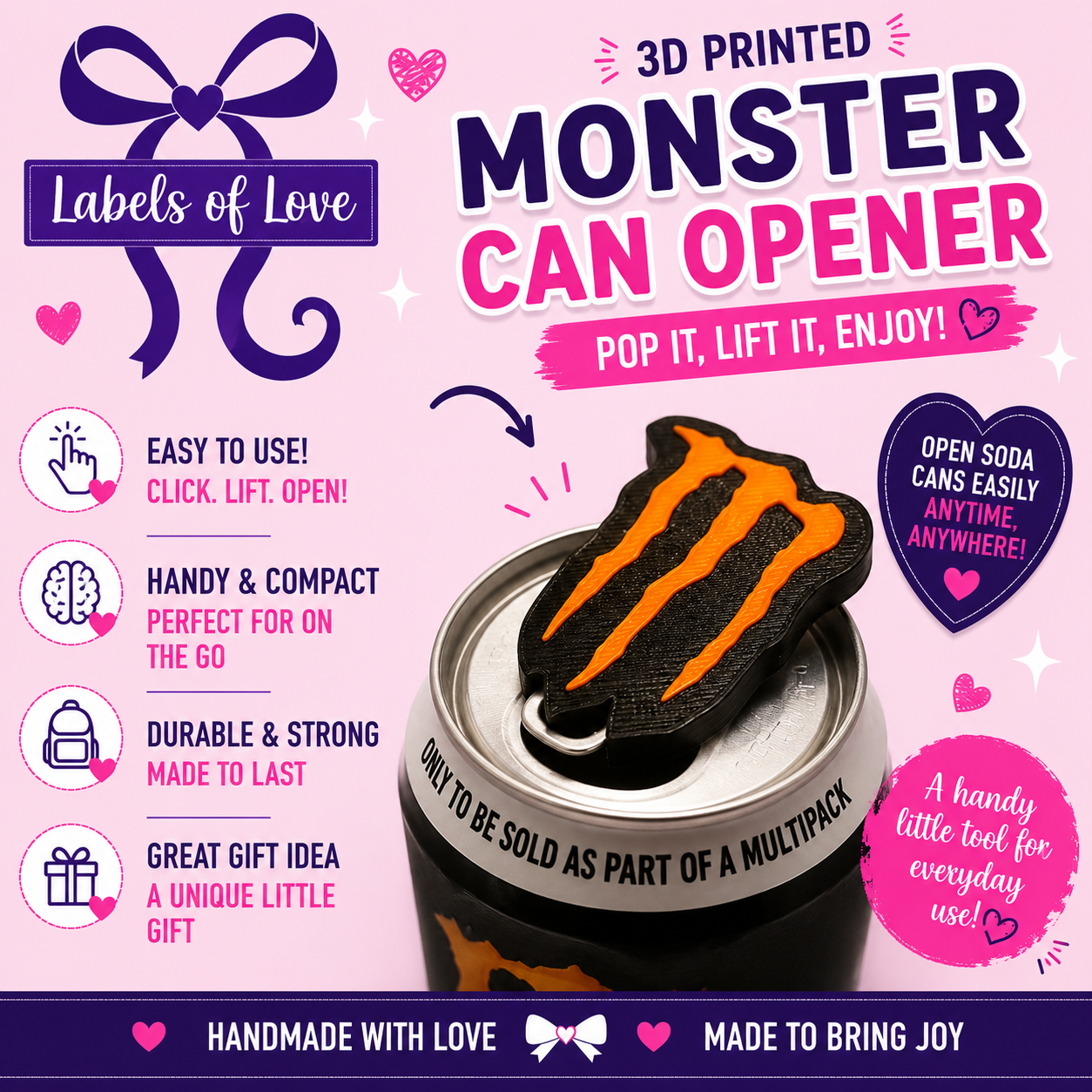 3D Printed Soda Can Opener