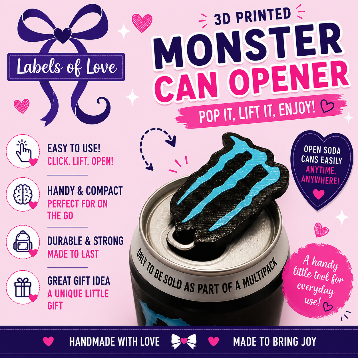 3D Printed Soda Can Opener