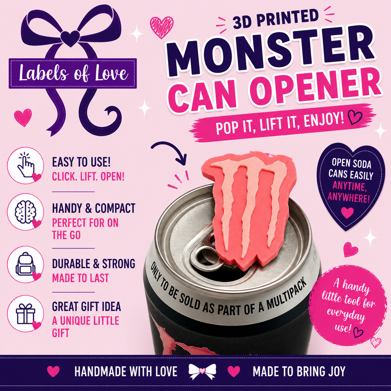 3D Printed Soda Can Opener