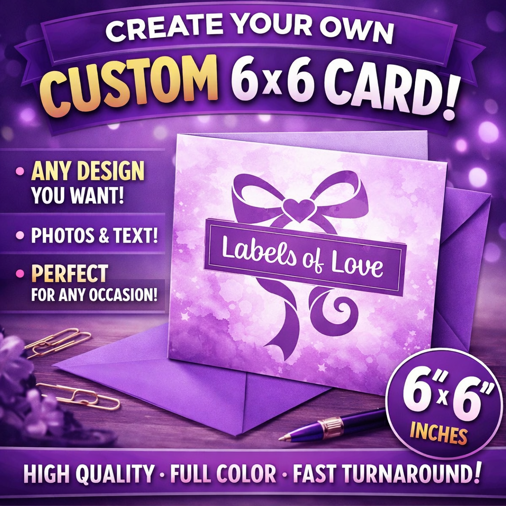 Custom 6x6 Greeting Card | Personalized Card with Photos & Text | Any Occasion | Full Color Print