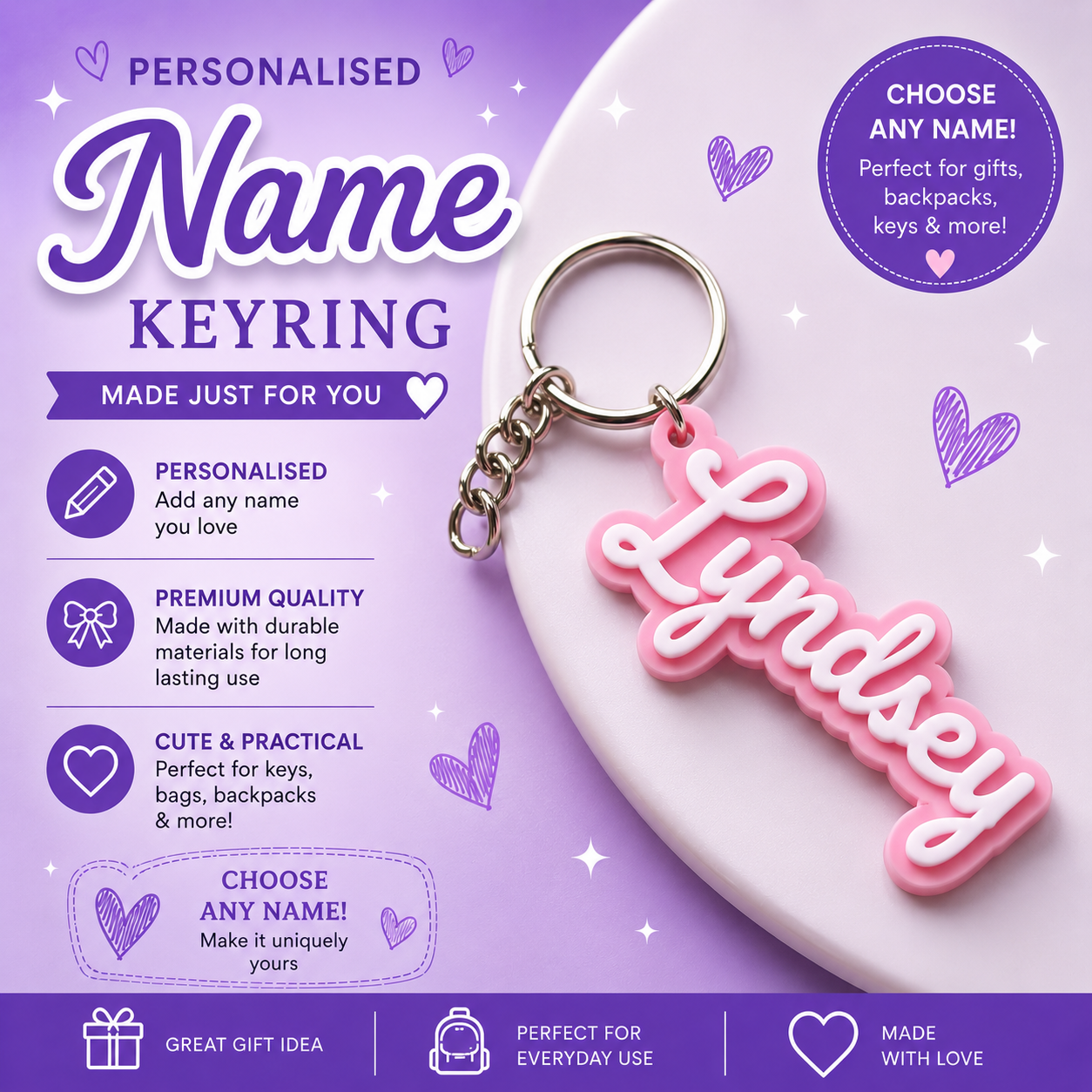 Personalised Keyrings | Handmade Custom Accessories by Labels of Love Team