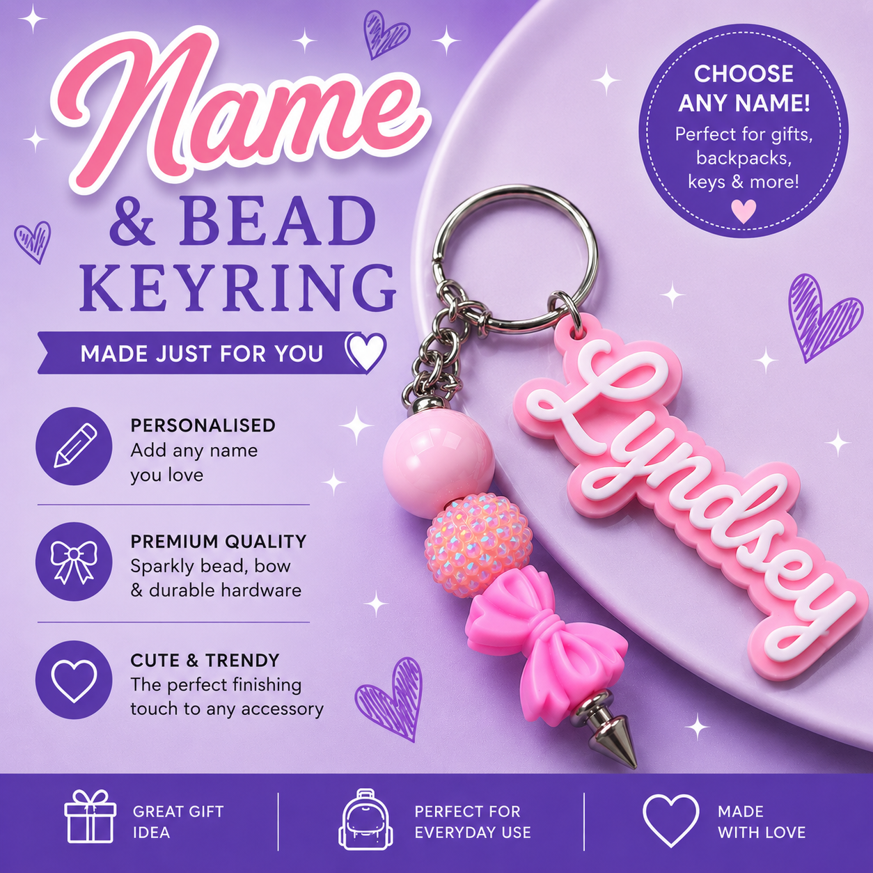 Personalised Keyrings | Handmade Custom Accessories by Labels of Love Team