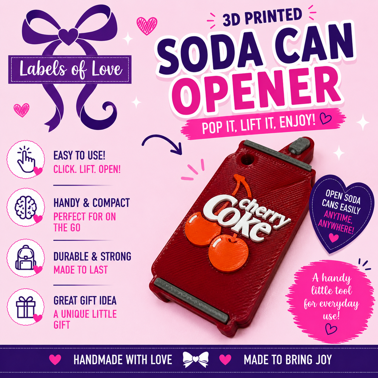 3D Printed Soda Can Opener