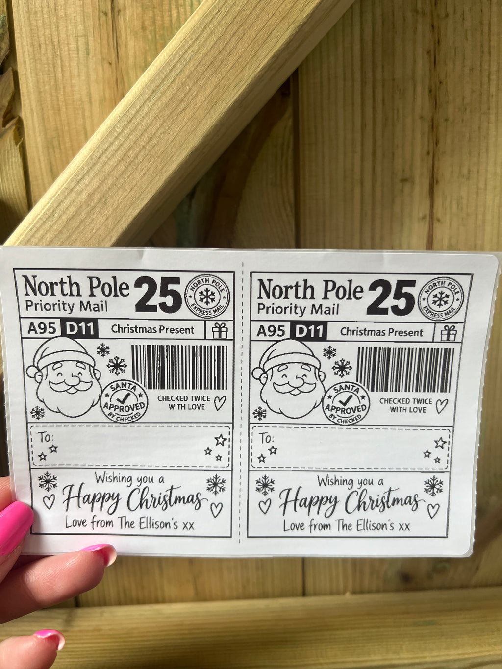 Personalised North Pole Christmas Gift Labels – Santa Priority Mail - 24 Labels