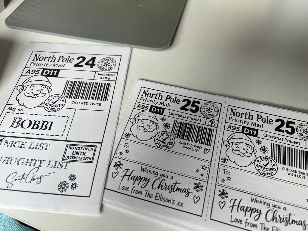 Personalised North Pole Christmas Gift Labels – Santa Priority Mail - 24 Labels