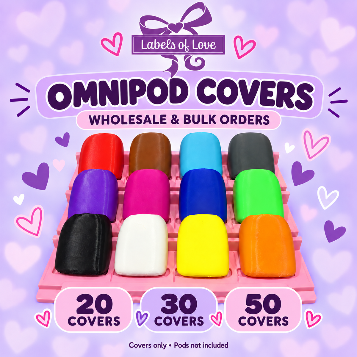 Omnipod Covers – Wholesale Bulk Packs of 20, 30 or 50